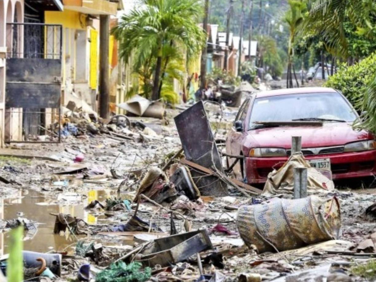 Imagen de los estragos que dejaron las tormentas Eta y Iota en su paso por Honduras. Los fantasmas del pasado han vuelto en los hondureños con la depresión que pasará a llamar tormenta tropical “Sara”.