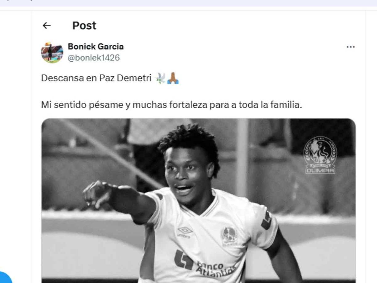 El exjugador Boniek García dejó su mensaje . 
