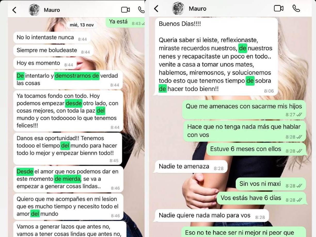 Otros de los chats filtrados por Wanda Nara: “Que me amenaces con sacarme mis hijos, hace que no tenga nada más que hablar con vos”, le respondía la conductora.