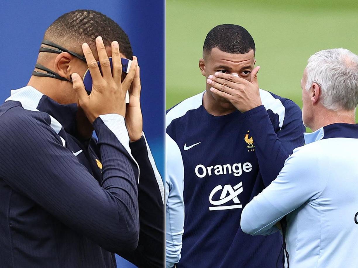 Kylian Mbappé, que se fracturó la nariz a principios de semana en el debut de Francia en la Eurocopa-2024, se entrenó con una máscara este jueves en Leipzig, una día antes del partido contra Países Bajos por la segunda fecha el Grupo D. ¿Jugará?