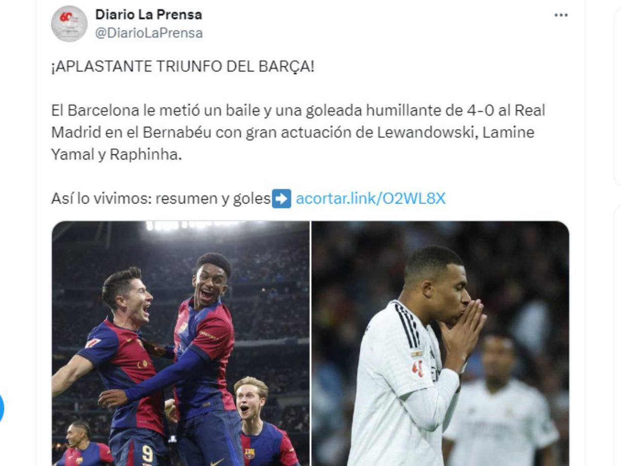 ”Aplastante triunfo del Barcelona”, señalamos en Diario LA PRENSA. 