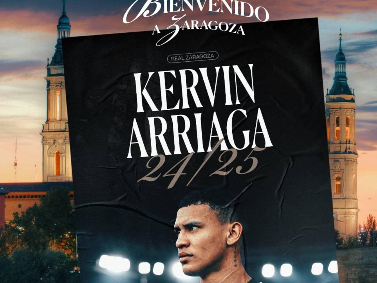 El mediocentro hondureño Kervin Arriaga es nuevo jugador del Real Zaragoza de la segunda división de España. Llega cedido a préstamo hasta el final de la temporada.