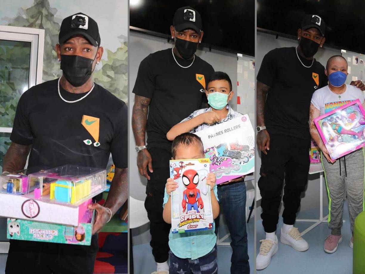 Romell Quioto visitó este jueves la Fundación Hondureña para el Niño con Cáncer y compartió un lindo gesto con los pequeños.