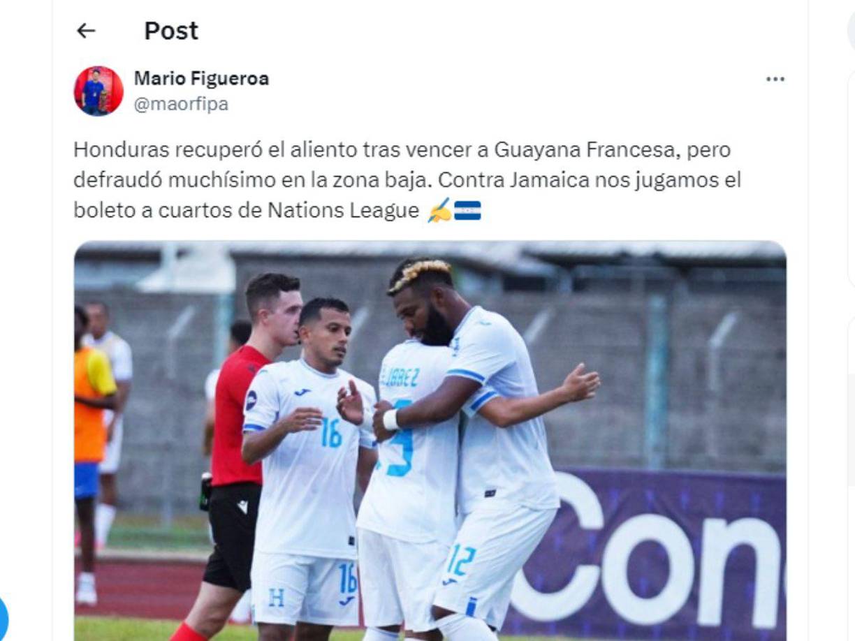 ”Honduras recuperó el aliento”, mencionó Mario Figueroa de Diario Diez.