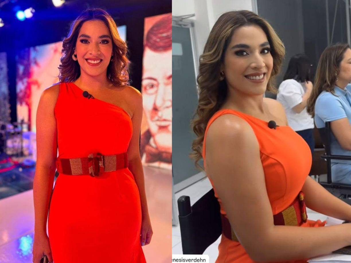 La presentadora de televisión optó por un tono de vestido fuera de lo común para la transmisión de los desfiles patios. 