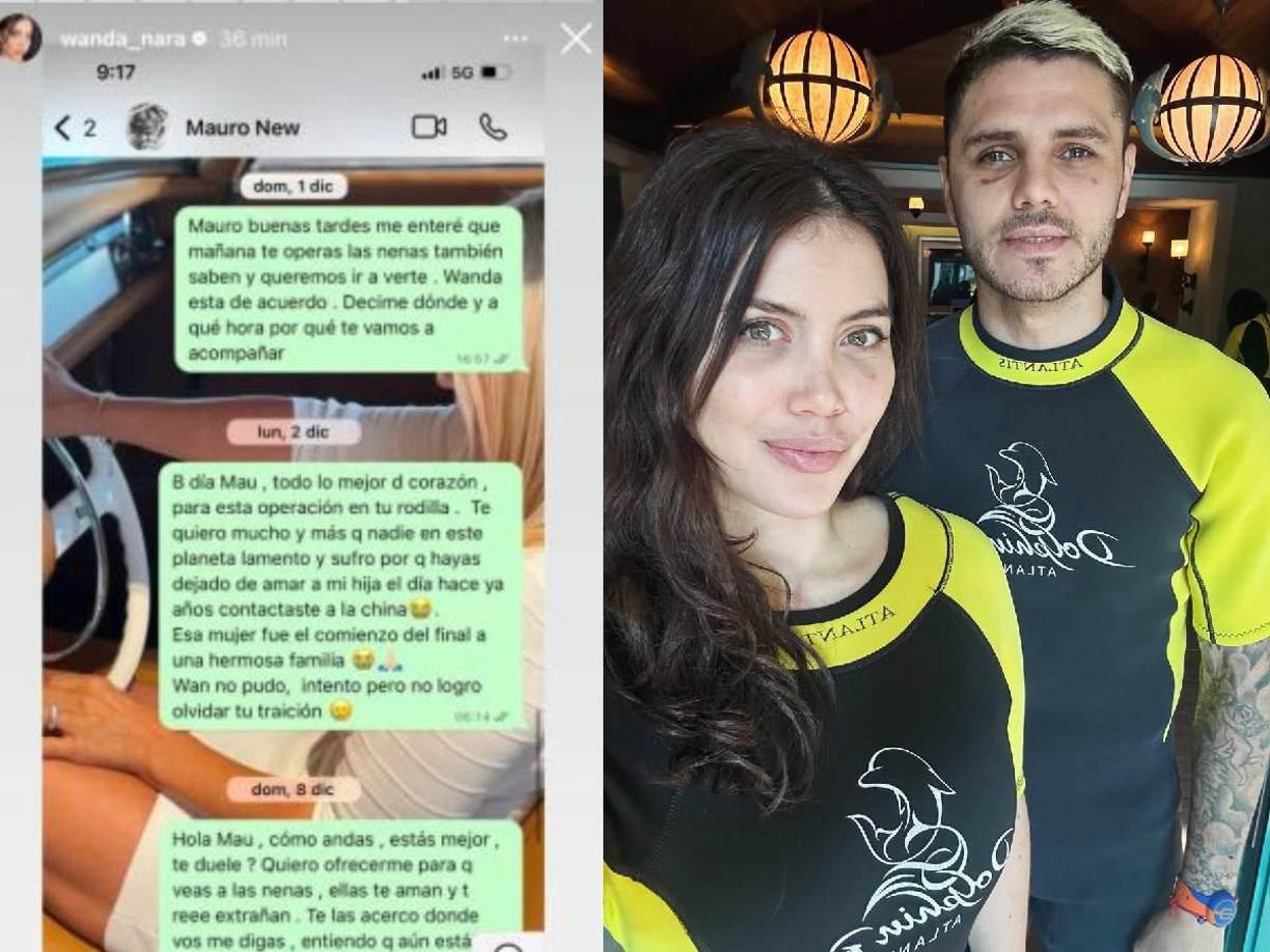 “Mauro, buenas tardes me enteré de que mañana te operás, las nenas también saben y queremos ir a verte. Wanda está de acuerdo. Decime dónde y a qué hora porque te vamos a acompañar”, se lee en uno de los mensajes.