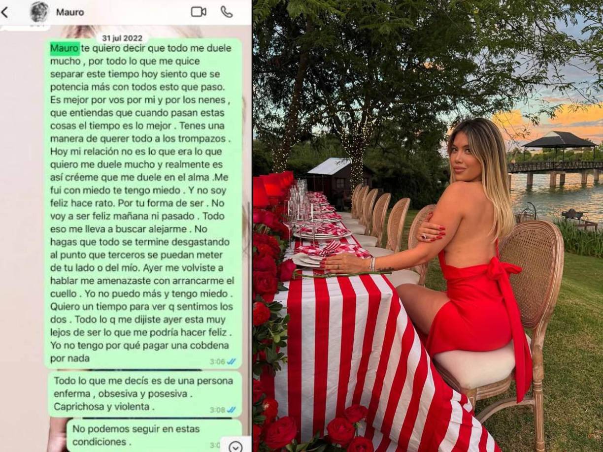 La modelo mencionó que no era feliz y que tenía miedo de Icardi, insistiendo en la necesidad de alejarse para evitar que terceros se involucren en su conflicto.