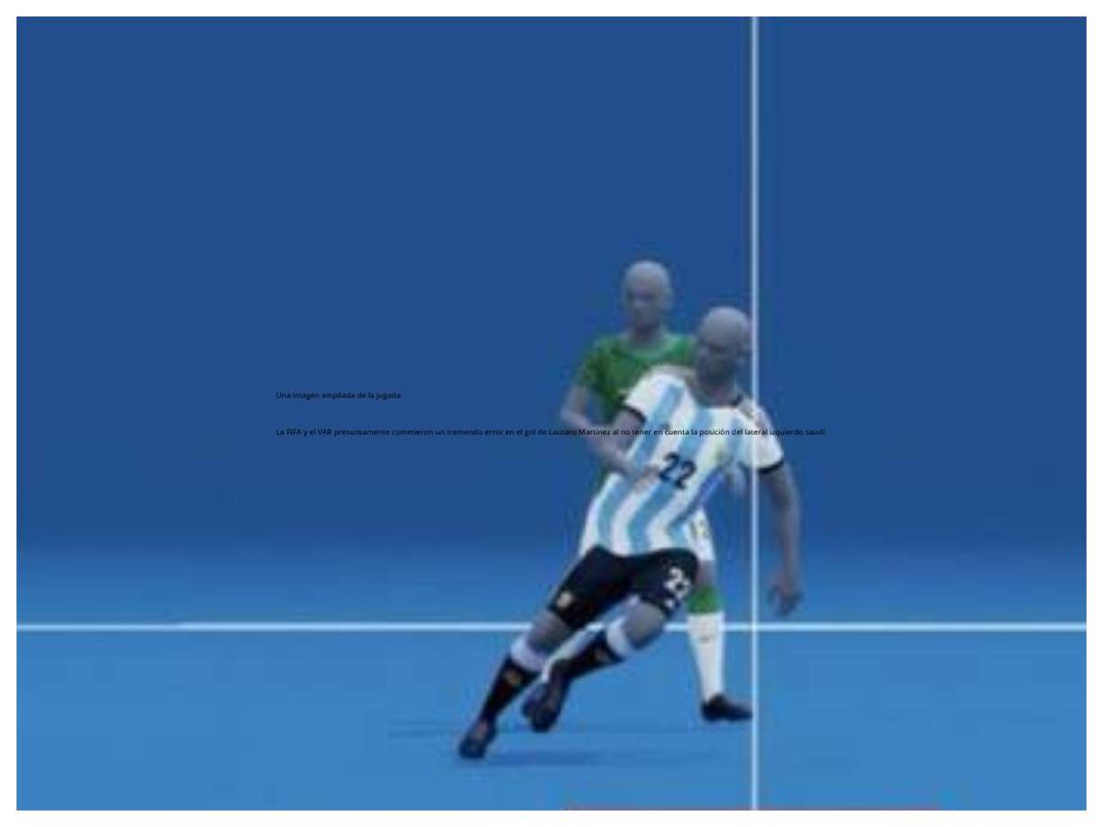 Esta fue la imagen que el VAR mostró y por la cual se le anuló el tanto a Argentina.