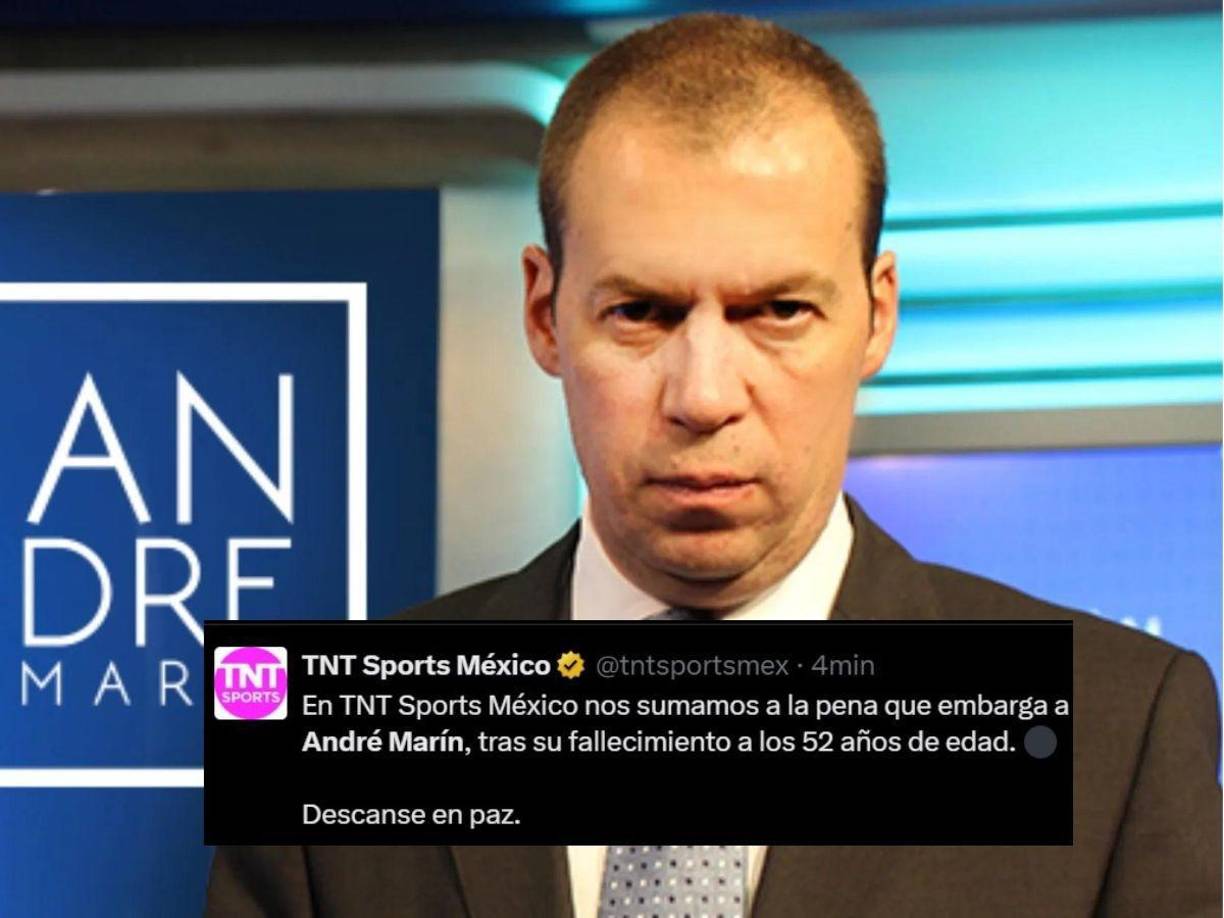 TNT Sports México: “En TNT Sports México nos sumamos a la pena que embarga André Marín”.