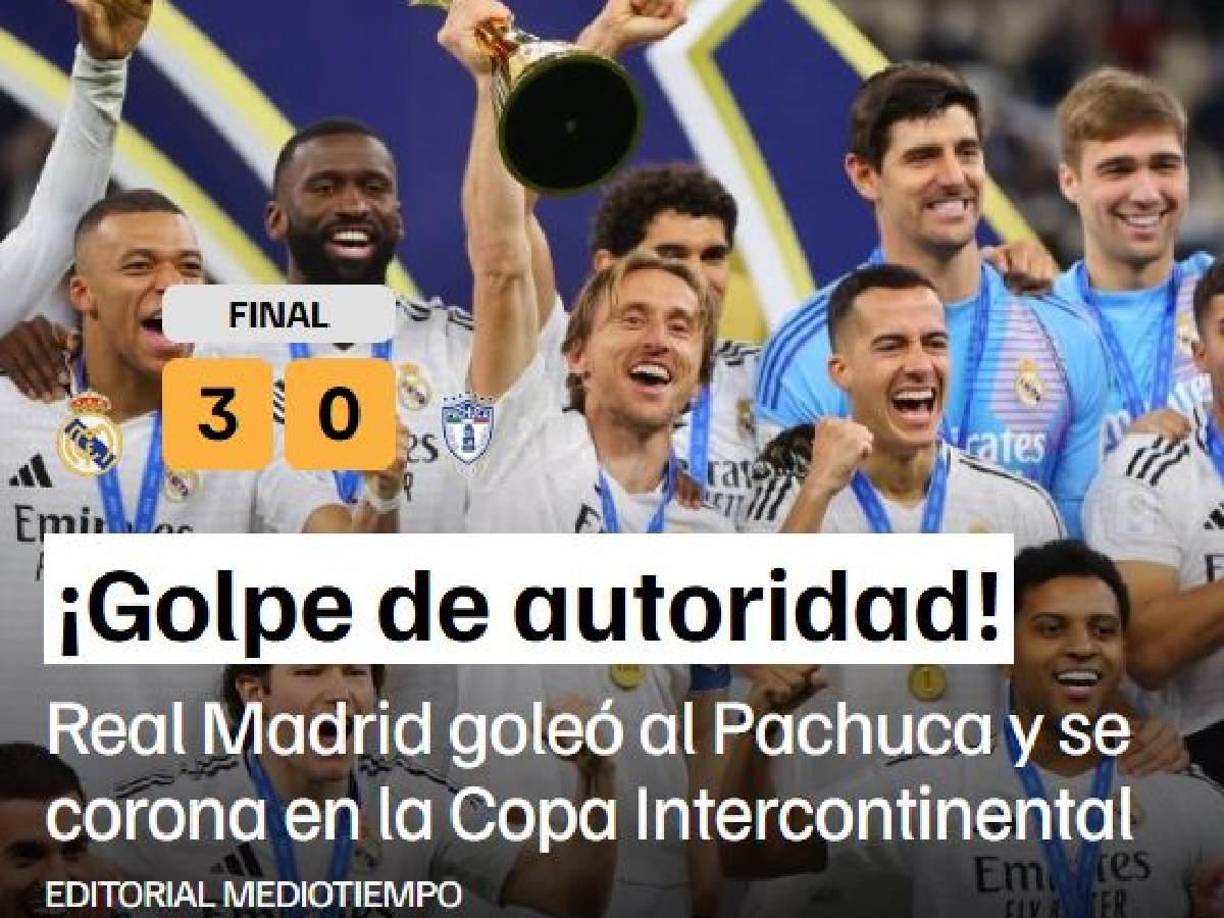 Mediotiempo de México: “Golpe de autoridad”.