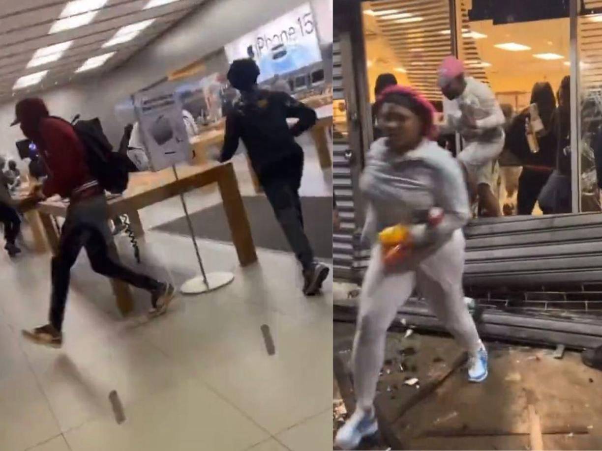 Con los rostros cubiertos por máscaras decenas de jóvenes provocaron disturbios y saqueos en tiendas de Estados Unidos, ésto después de que una jueza decidiera no presentar cargos contra un policía que mató a tiros a un conductor.