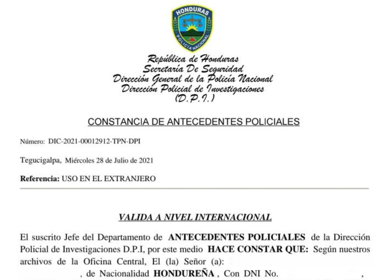 7. Constancia de la Dirección General de Investigación Criminal en la que indique que no hay denuncias.