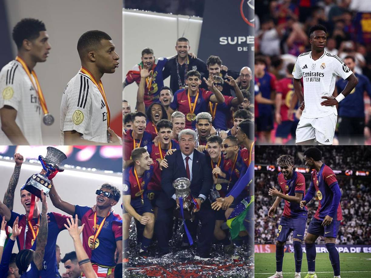 Las imágenes que dejó la goleada del Barcelona 5-2 contra el Real Madrid para quedar como campeón de la Supercopa de España en Arabia Saudita.