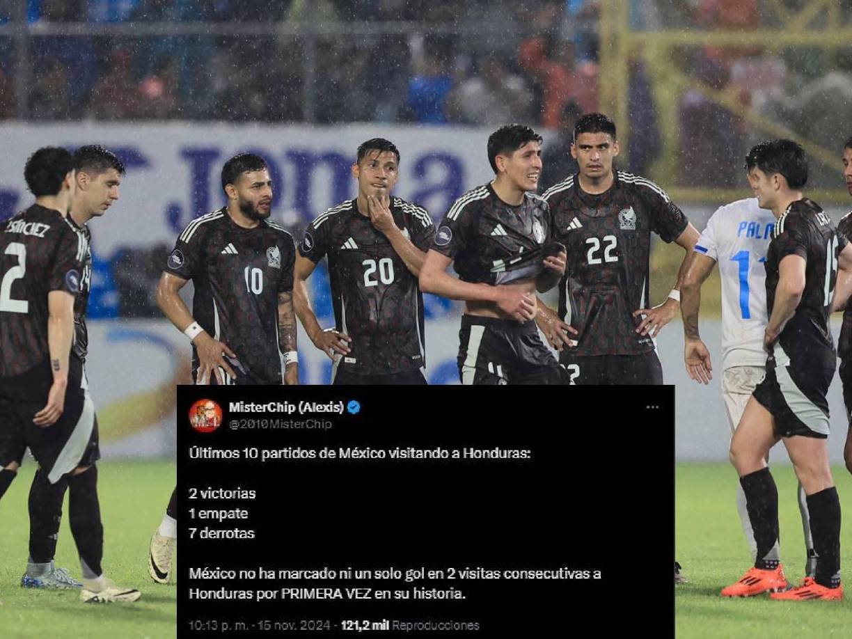 “México no ha marcado ni un solo gol en 2 visitas consecutivas a Honduras por PRIMERA VEZ en su historia”.