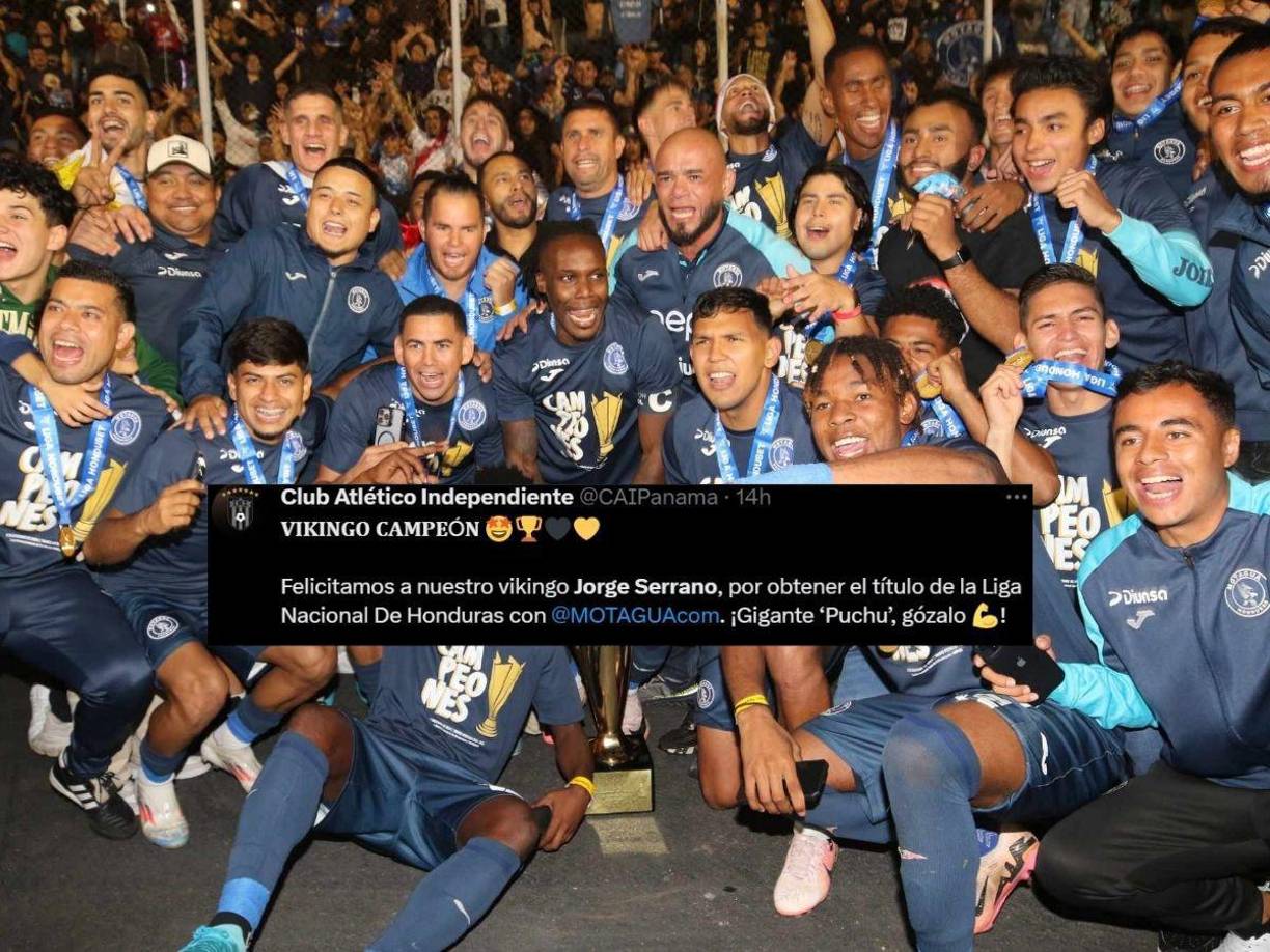 CAI, exclub de Jorge Serrano, felicitó al futbolista que fue clave en el título 19 del Motagua.