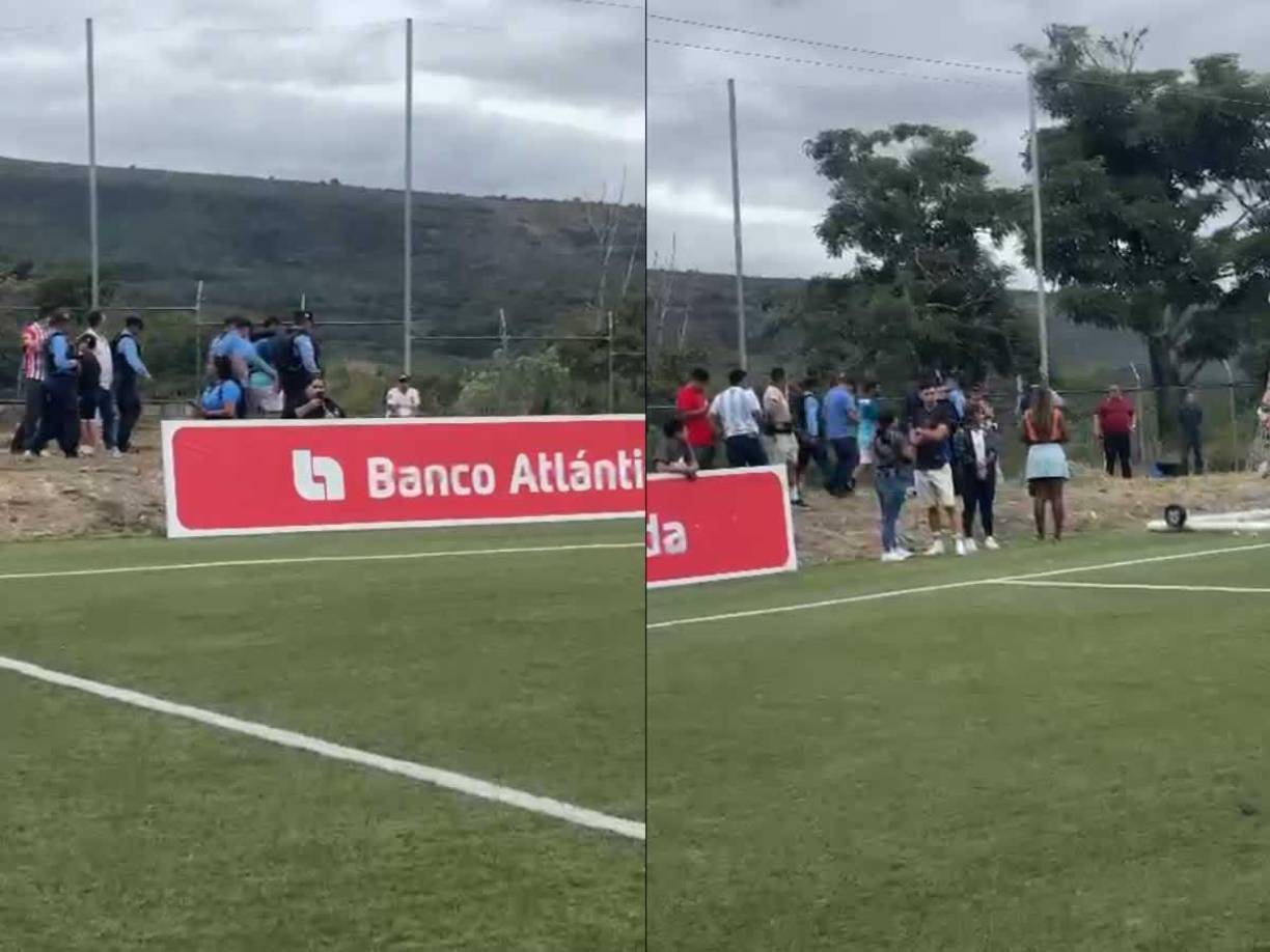 El mismo padre de familia fue detenido por la Policía Nacional que estaba presente en la cancha.