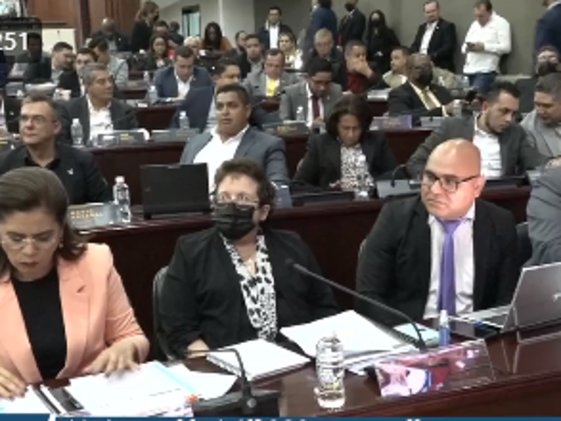 La ministra de Finanzas, Rixi Moncada, en la sesión del Congreso Nacional.