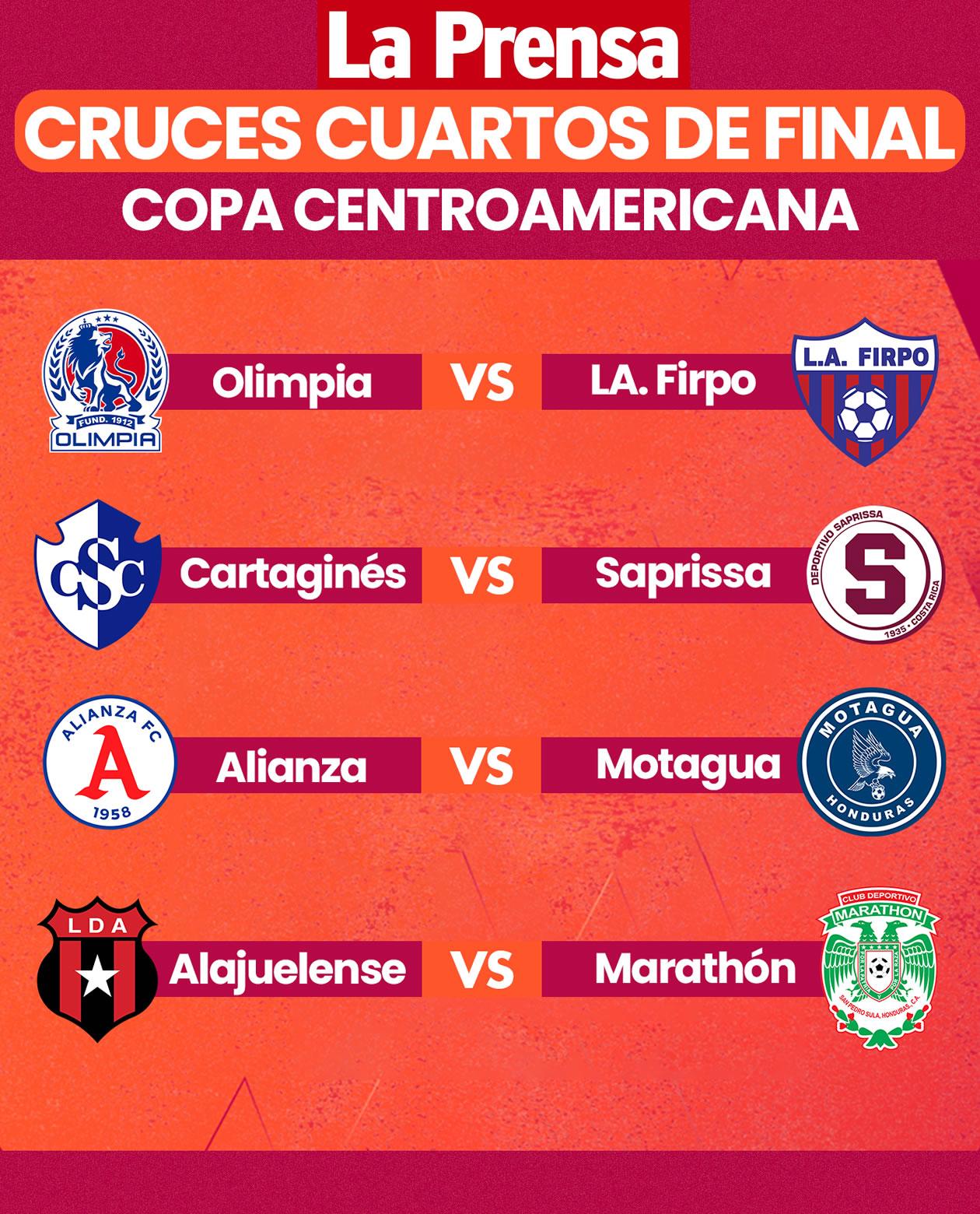 Así se jugarán los cruces de cuartos de final de la Copa Centroamericana 2026 de la Concacaf.