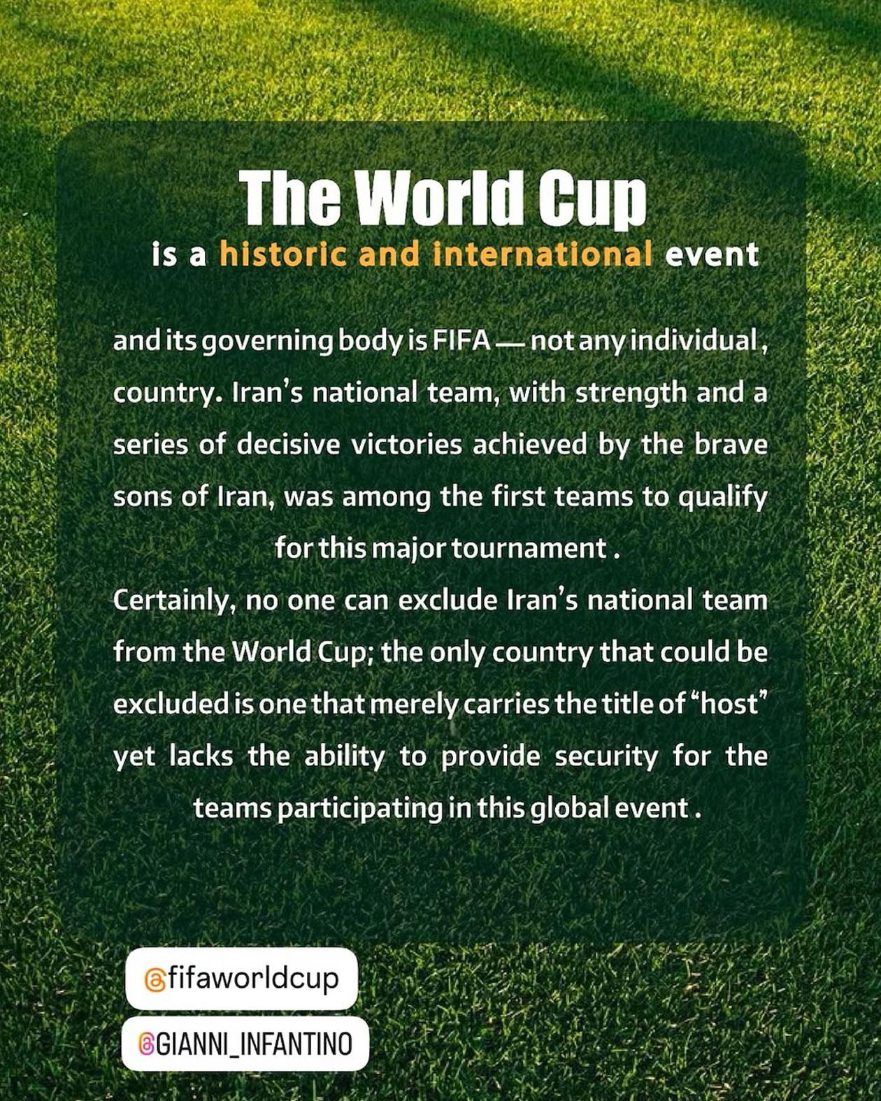 El comunicado de la Selección de Irán para la FIFA y Donald Trump.