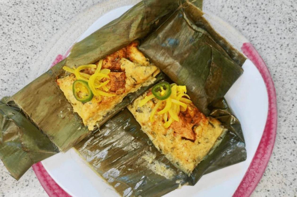 Tamalitos de plátano y cerdo