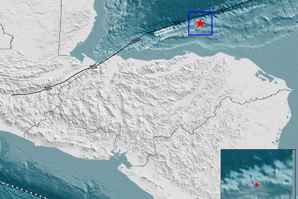Sismo de magnitud 3.2 se registró frente a las costas de Guanaja, Islas de la Bahía