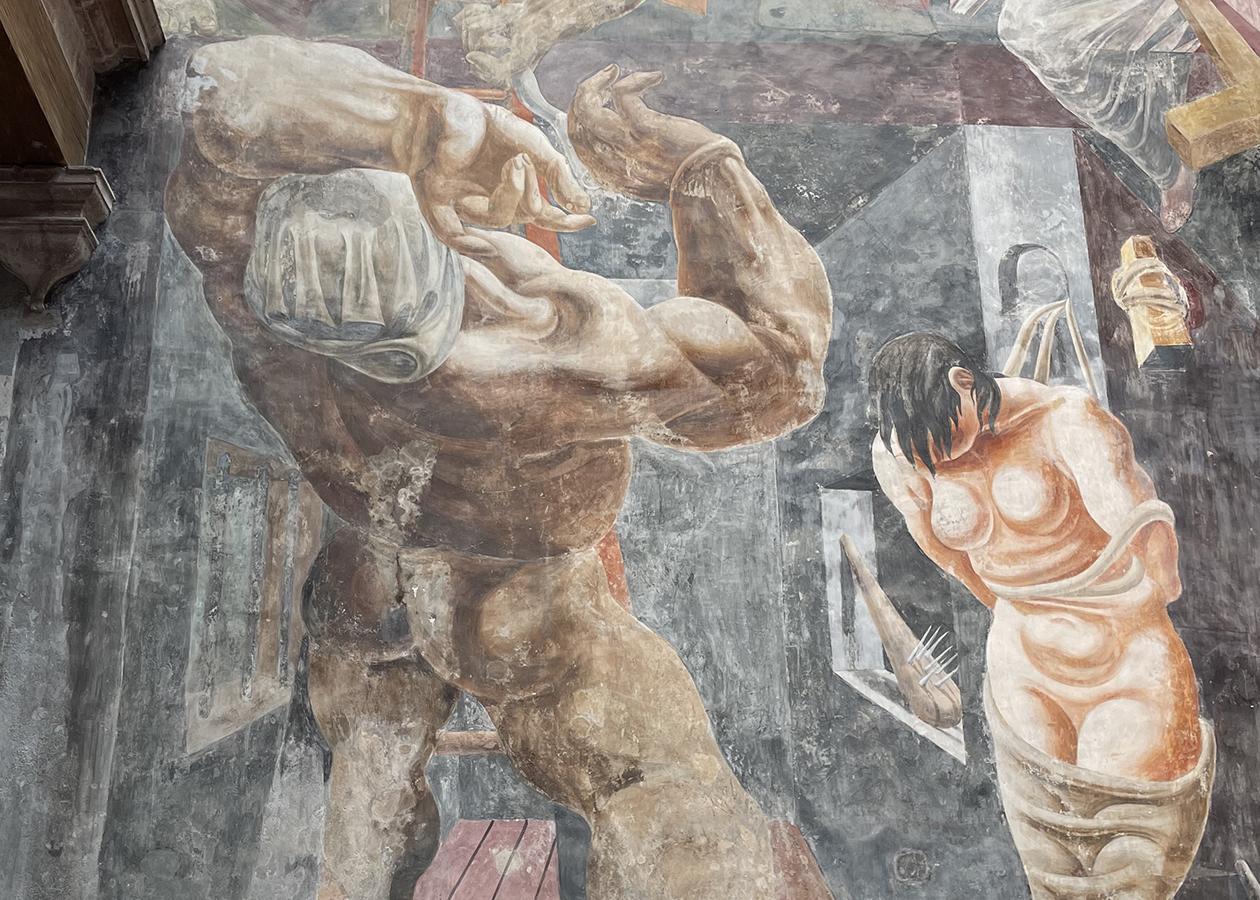 Renace polémico mural antifascista oculto por décadas