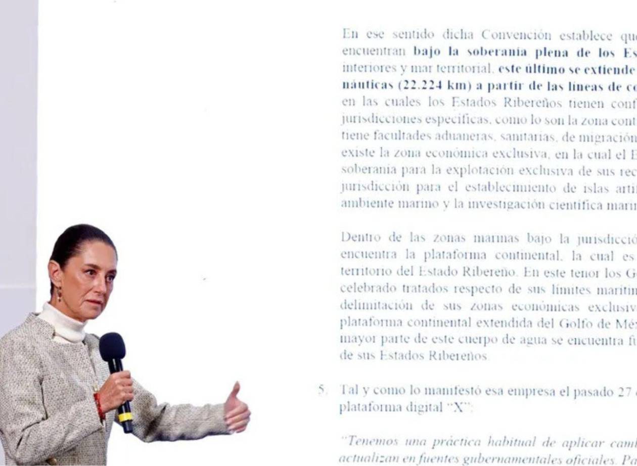 Sheinbaum anuncia posible demanda a Google por el ‘Golfo de América’