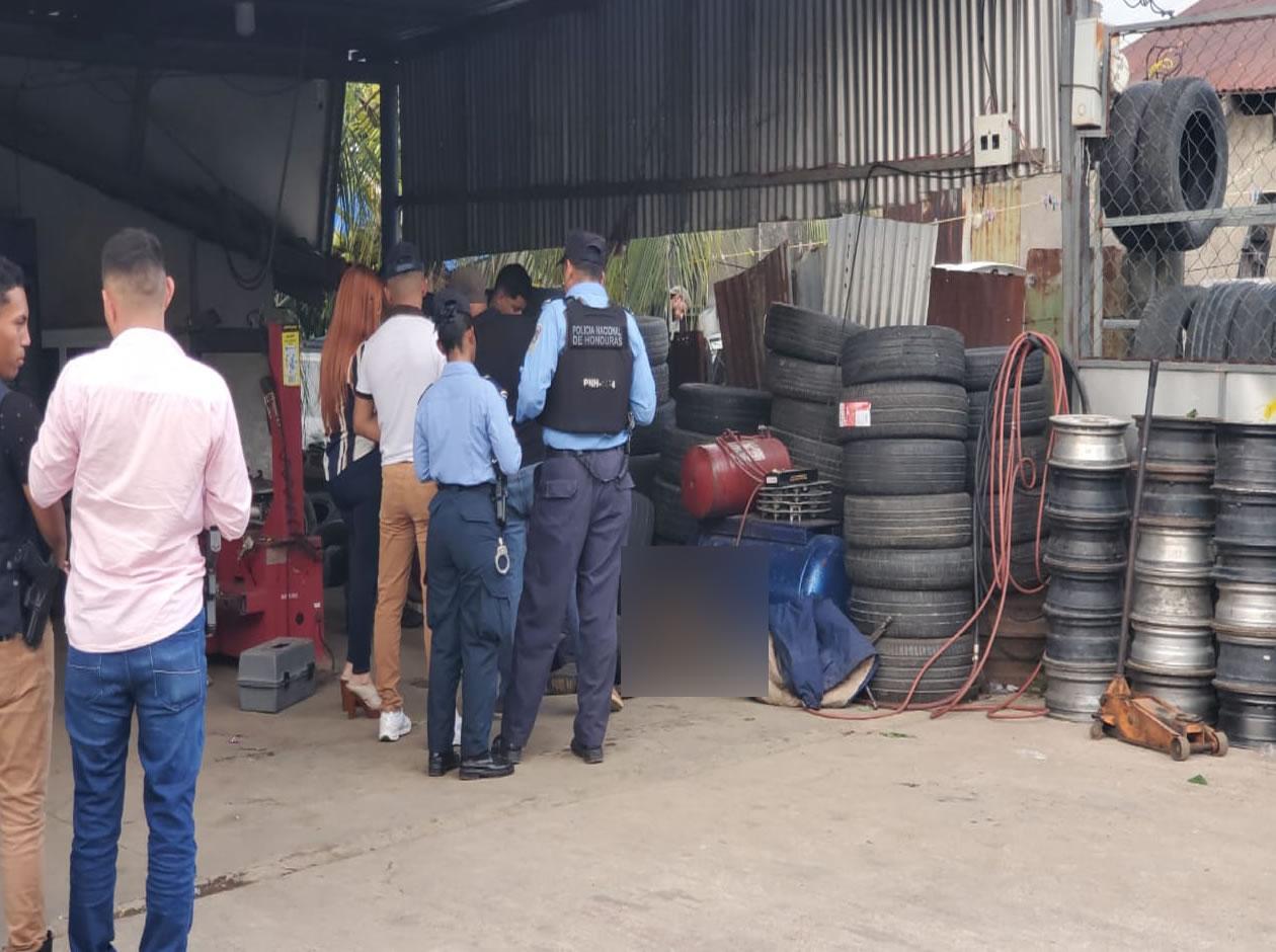 A balazos matan a un hombre dentro de llantera en La Ceiba