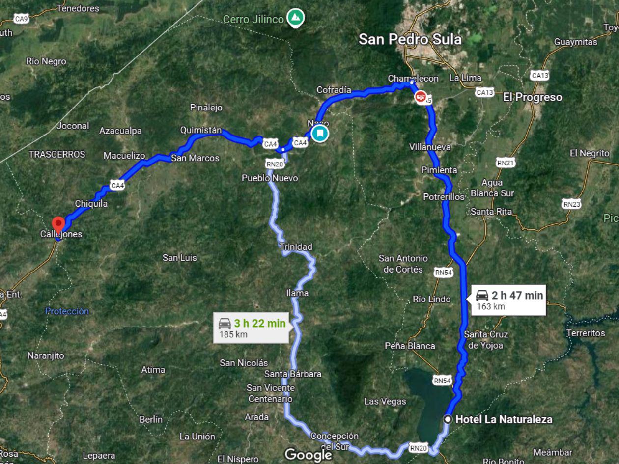 Este es el trayecto que ya lleva recorrido el padre Serrano. El viaje cada día comienza antes de que salga el sol.