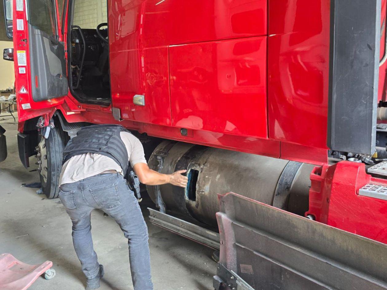 Desmantelan taller del narco en SPS: escondían droga en cabezales de carga pesada