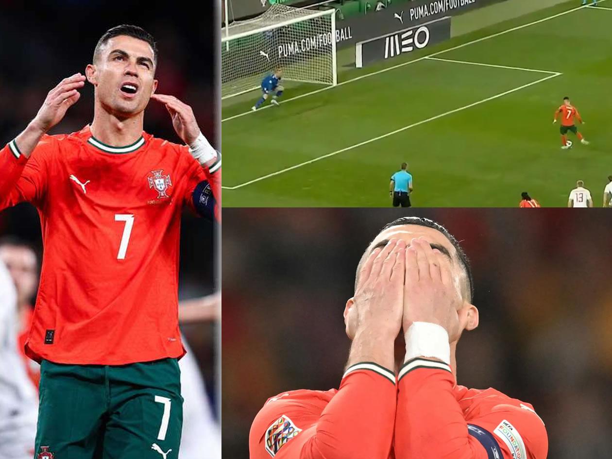 El horrible penal que falló Cristiano Ronaldo en el Portugal vs Dinamarca