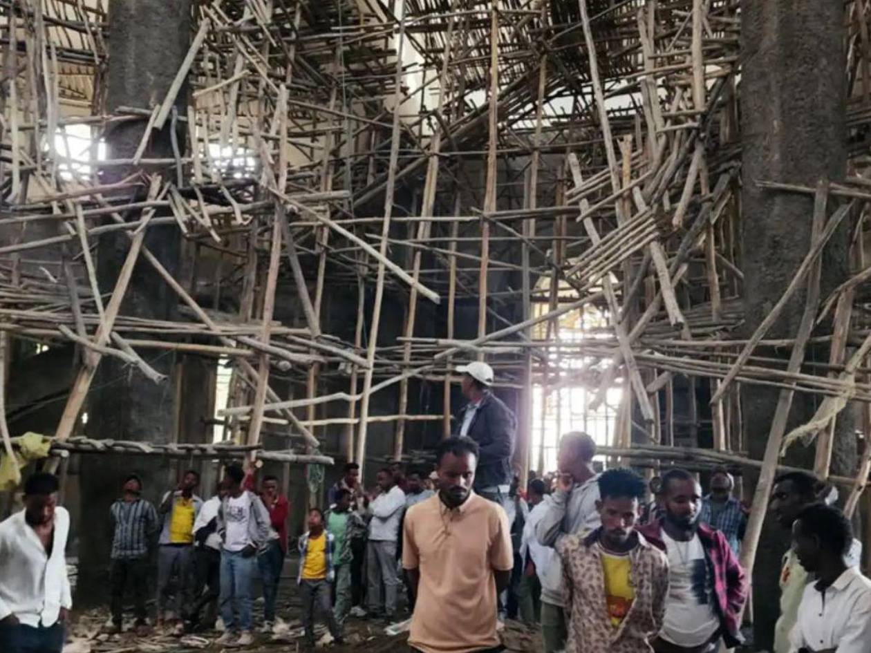 Derrumbe de iglesia en Etiopía deja al menos 36 muertos, entre ellos niños y ancianos