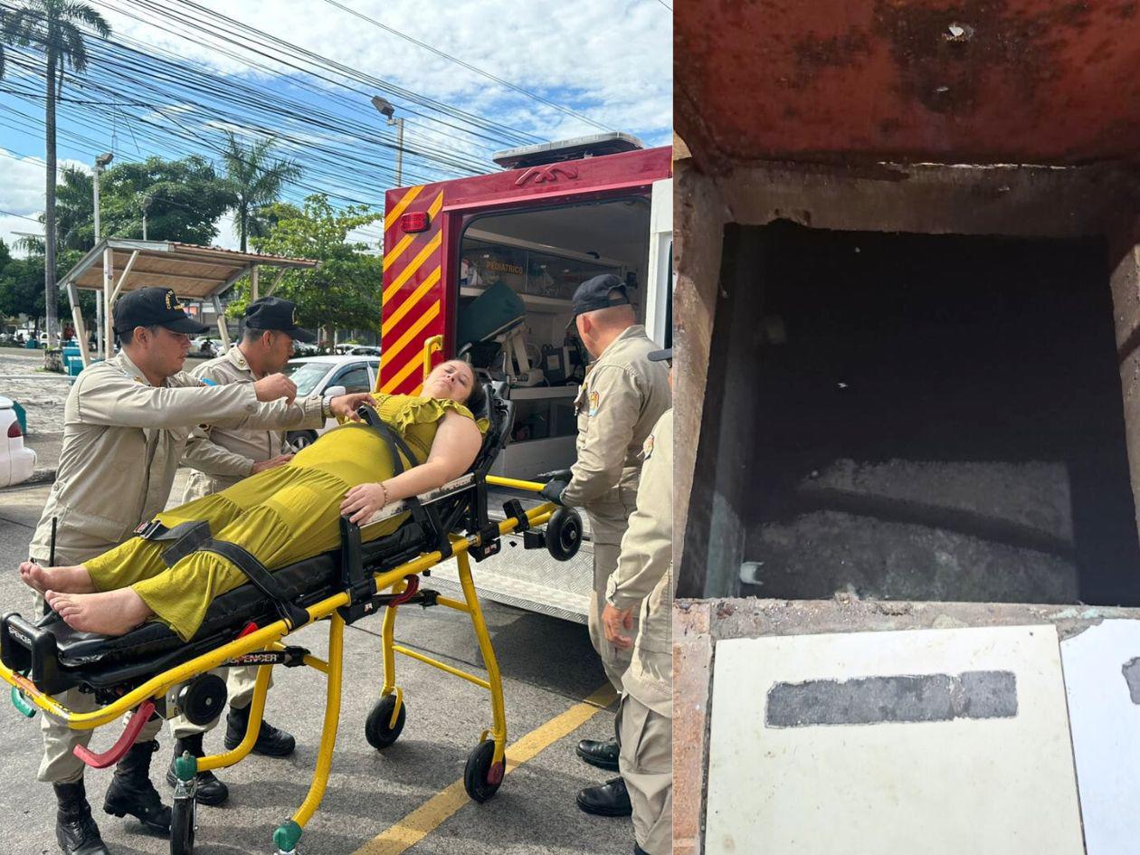 Rescatan a hondureña que cayó en cisterna de un hotel