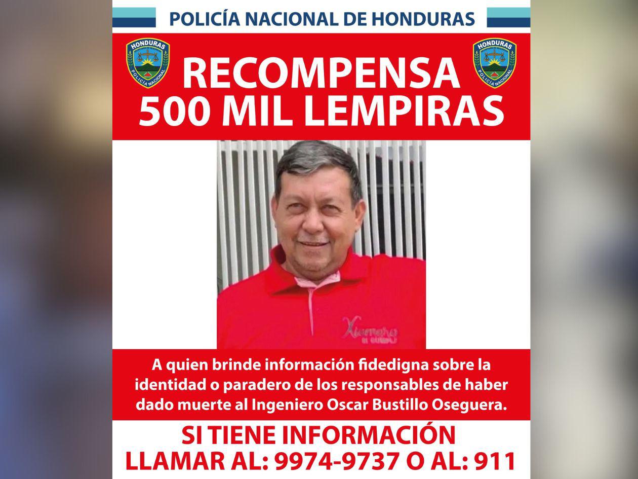 Policía ofrece L500,000 de recompensa por asesinos del candidato Óscar Bustillo