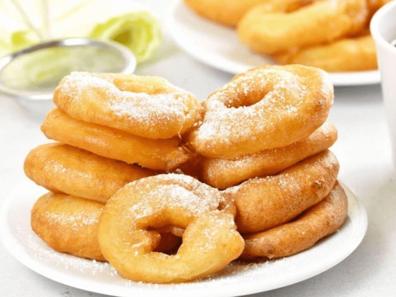 Donas de aros de manzana