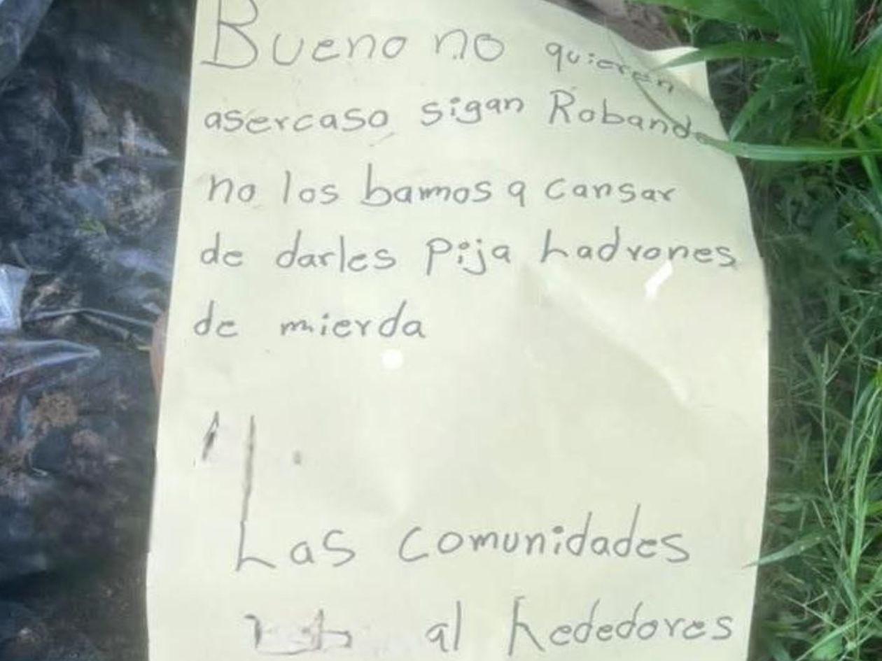 Hallan cadáver de un hombre con mensaje sobre su cuerpo en Colón