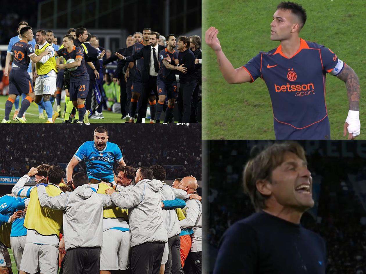 Napoli le ganó vibrante duelo al Inter: ¡Lautaro y Conte tuvieron que ser separados!