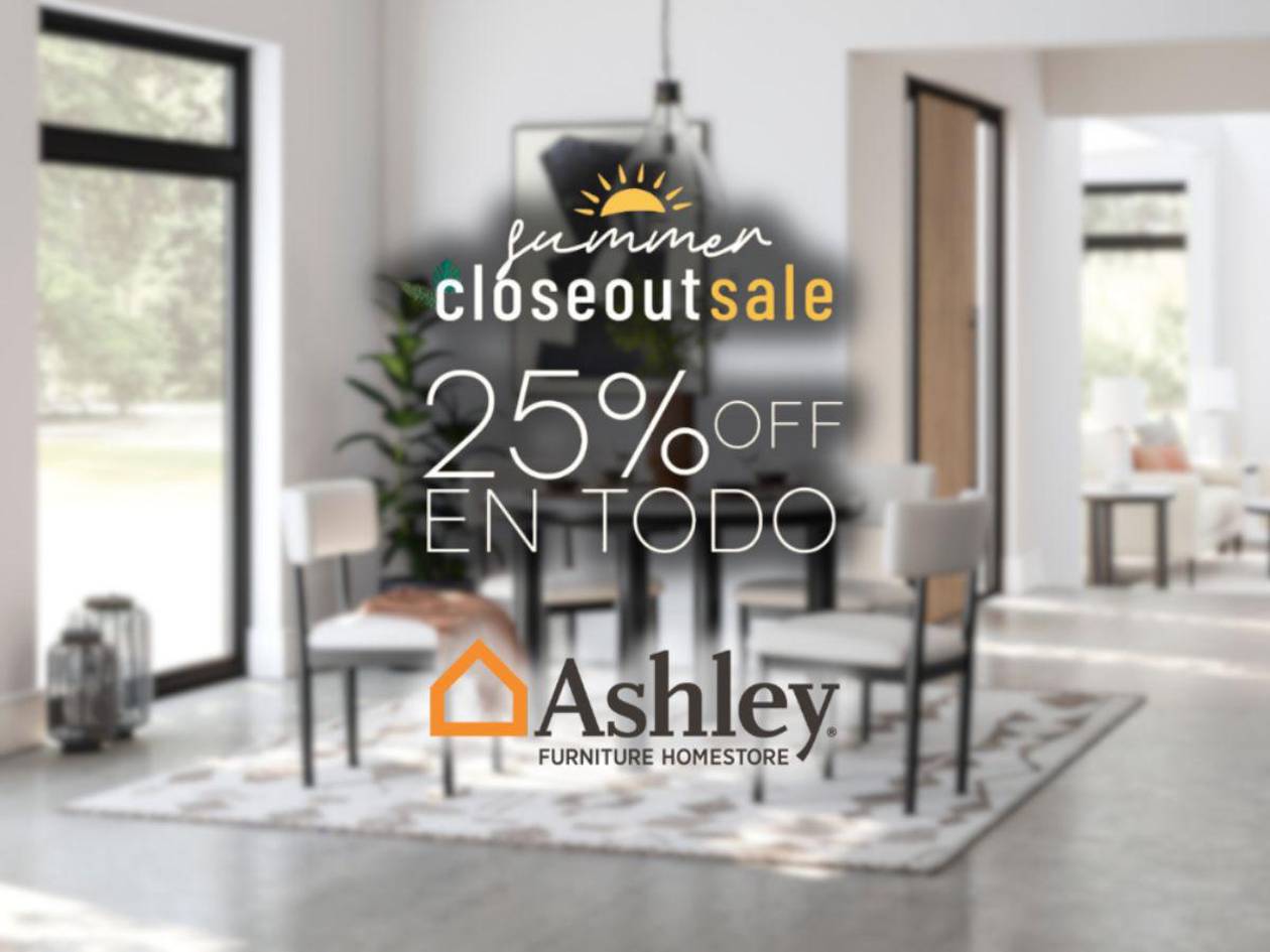 Aprovecha un 25% de descuento en Ashley Furniture con su Summer Closeout, ¡en toda la tienda!