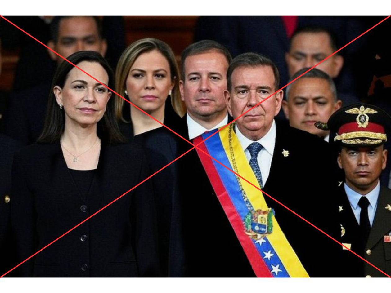 Esta foto de Edmundo González con la banda presidencial de Venezuela está hecha con IA