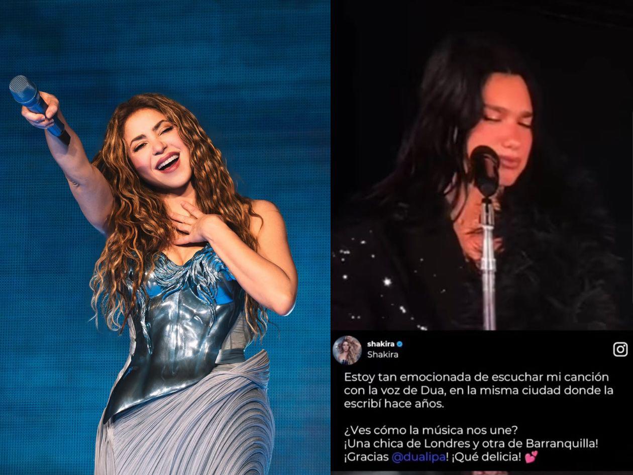 Shakira agradece el homenaje de Dua Lipa en Bogotá