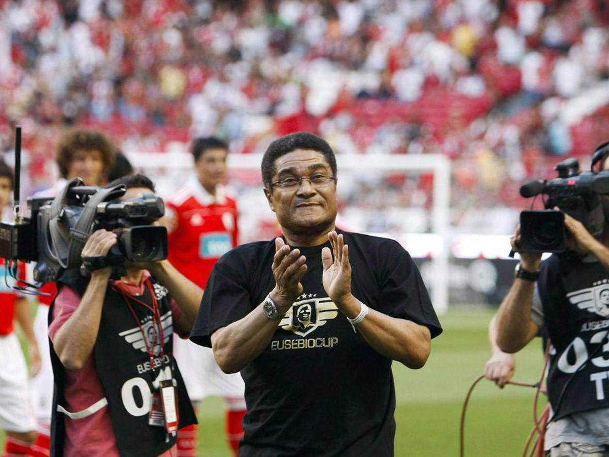 <b>Eusébio </b> anotó nueve goles siendo el máximo anotador de Portugal en Mundiales.