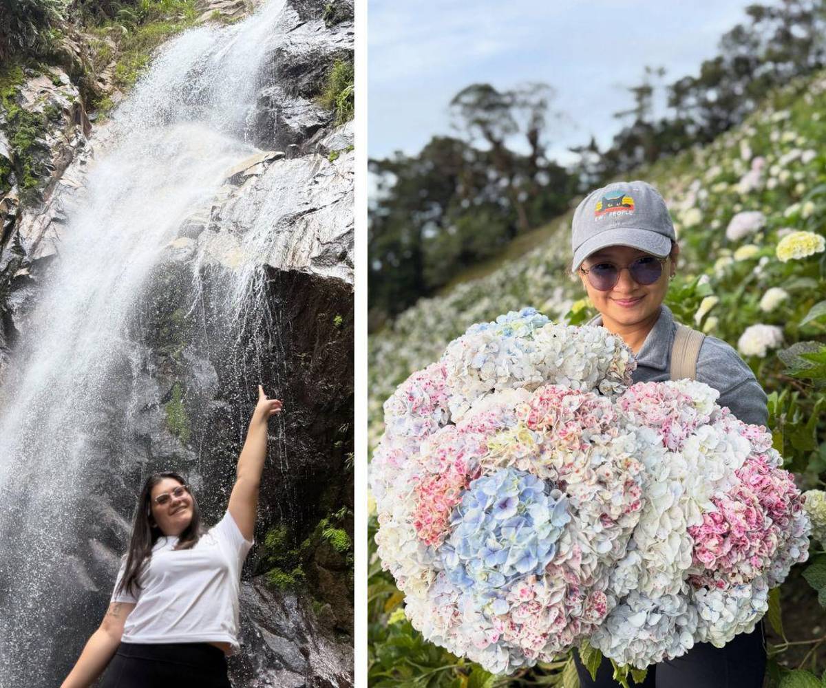 Dos turistas ya vivieron la experiencia de pasar un día hermoso en los campos de hortensias y las cascadas del Parque Nacional Cusuco.