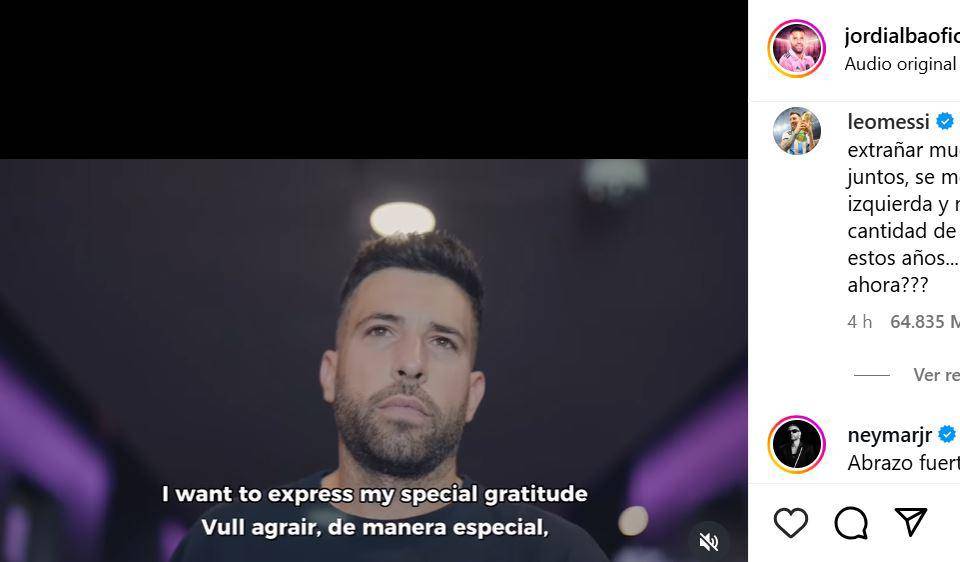 El mensaje de Lionel Messi tras el anuncio del retiro de Jordi Alba.