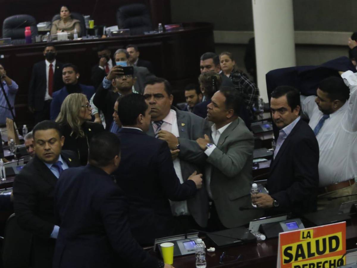 La gresca enfrentó a representantes de tres partidos.