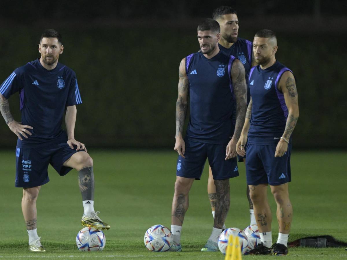 Lionel Messi durante los entrenamientos.