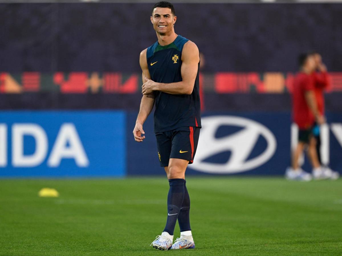Cristiano Ronaldo durante los entrenamientos previo al duelo ante Marruecos.