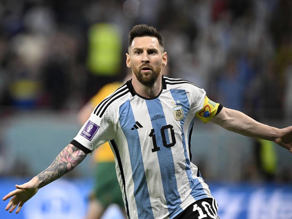 Lionel Messi celebrando su primer gol en unos octavos de final del Mundial de Qatar 2022.
