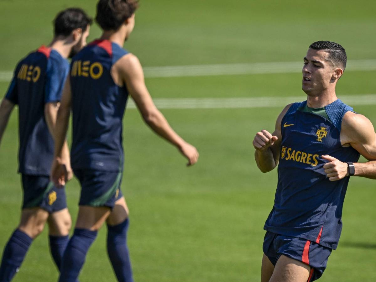 Cristiano Ronaldo durante los entrenamientos con Portugal para el Mundial.