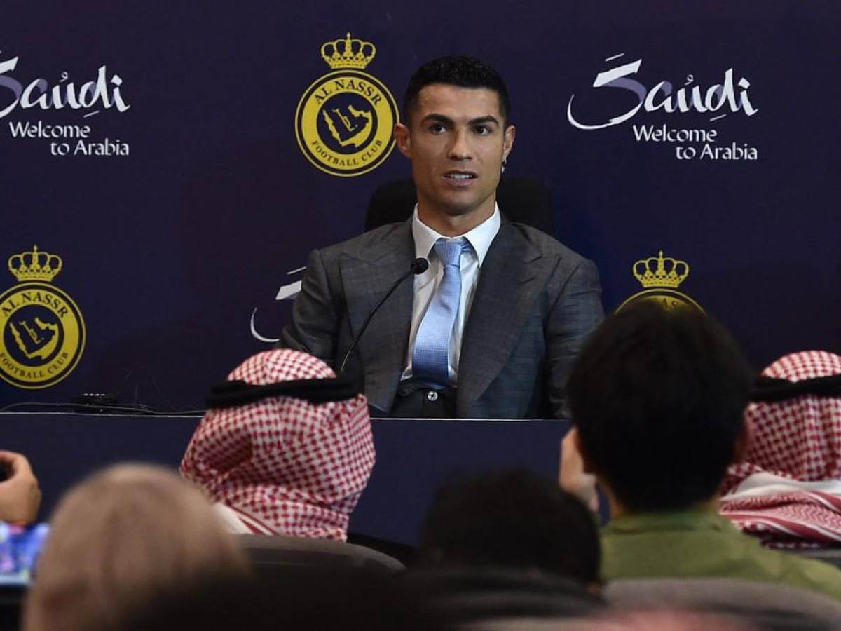 Cristiano Ronaldo en la rueda de prensa.