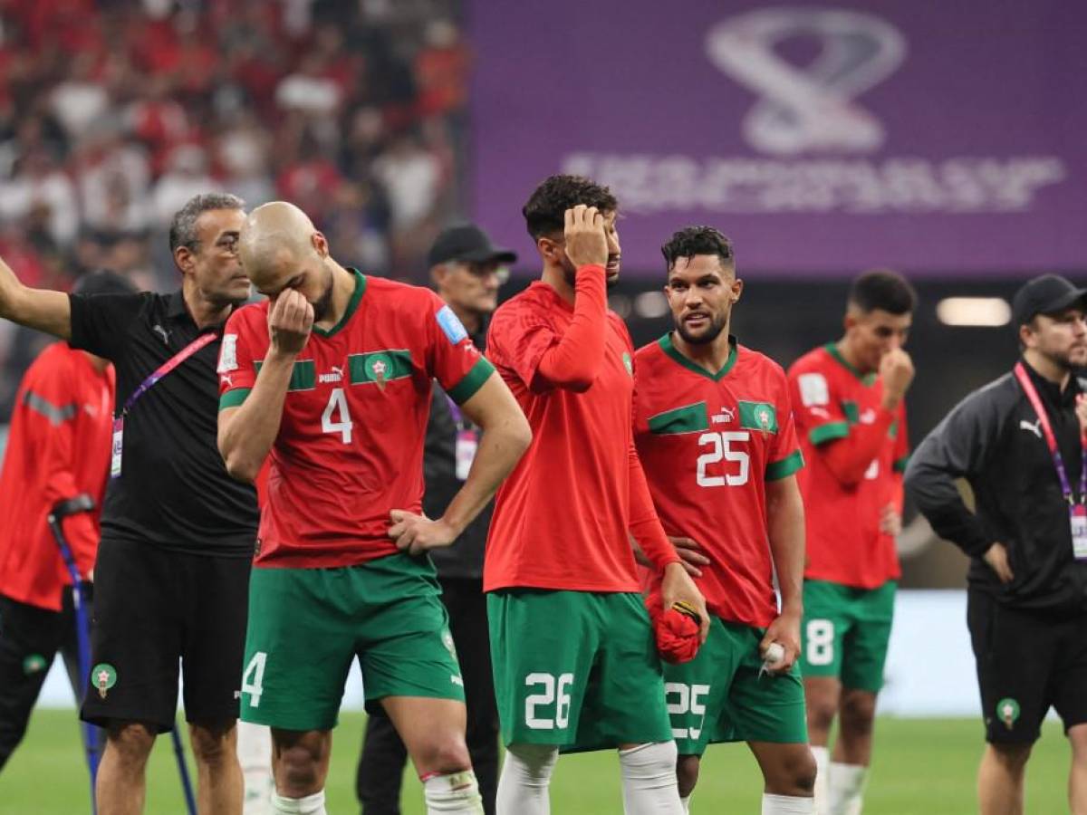La plantilla de Marruecos terminó destrozada tras quedarse sin poder clasificar a la Final del Mundial.